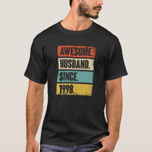 Camiseta Marido Impressionante Retro Desde 1998 24 Aniver C