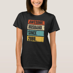 Camiseta Marido Impressionante Retro Desde 2008 14 Aniver C