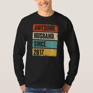 Camiseta Marido Impressionante Retro Desde 2017 5 Anivers D