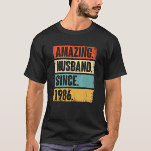 Camiseta Marido Incrível Desde 1986 Vintage 36 Wedding Aniv