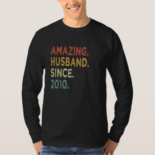 Camiseta Marido Incrível Desde 2010 12 Aniversário de Casam