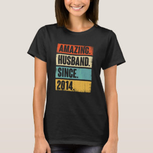 Camiseta Marido Incrível Desde 2014 Vintage 8 Casando Anive