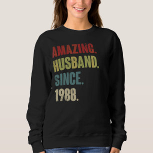 Camiseta Marido Incrível Retro Desde 1988 34 Aniver Casamen