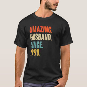 Camiseta Marido Incrível Vintage Desde 1990 32 Casamento An