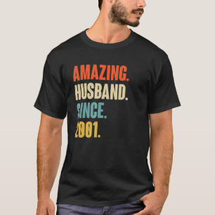 Camiseta Marido Incrível Vintage Desde 2001 21 Casamento An
