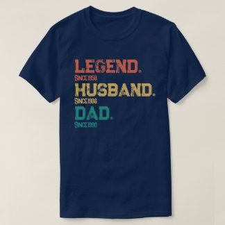 Camiseta Marido Lendário Pai Avô Herança Texto Personalizad
