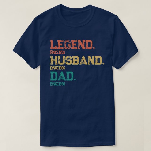 Camiseta Marido Lendário Pai Avô Herança Texto Personalizad (Frente do Design)