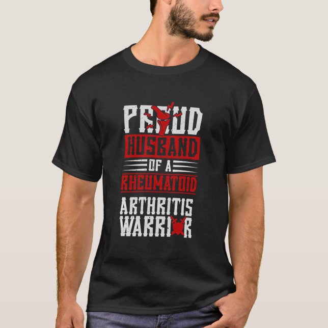 Camiseta Marido Orgulhoso De Um Guerreiro Da Artrite Reumat (Frente)