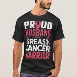 Camiseta Marido Orgulhoso de um Guerreiro do Cancer da Mama
