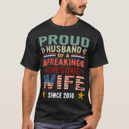 Camiseta Marido Orgulhoso De Uma Esposa Incrível E Maldita
