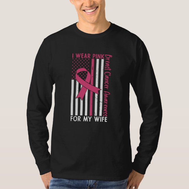 Camiseta Marido Orgulhoso De Uma Mulher Guerreira Do Cancer (Frente)