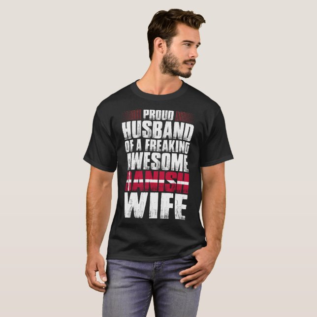 Camiseta Marido orgulhoso do Tshirt dinamarquês (Frente Completa)