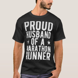 Camiseta Marido Orgulhoso Maratona Corredora Esposa Sobrevi