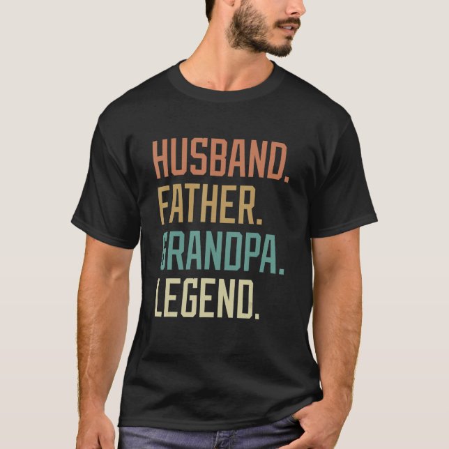Camiseta Marido Padre Avô Dia de os pais de Legenda Birthda (Frente)