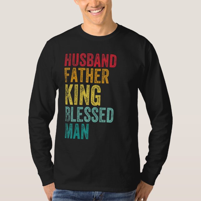 Camiseta Marido Padre King Bendê Homem Dia de os pais Mens  (Frente)