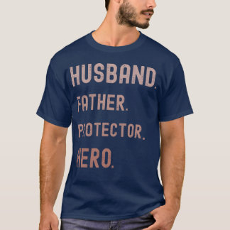 Camiseta Marido Padre Protetor Hero Vintage
