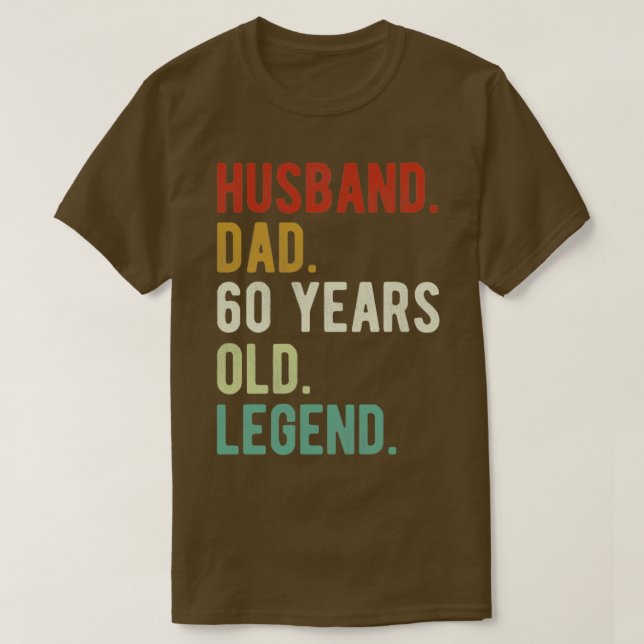 Camiseta Marido Pai 60º Aniversário Presente 60 Anos Pai (Frente do Design)