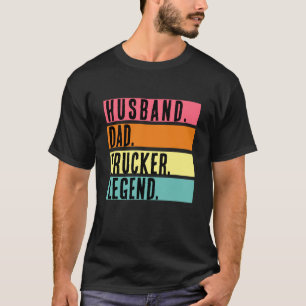 Camiseta Marido Pai Caminhoneiro Lendário Caminhoneiro Engr