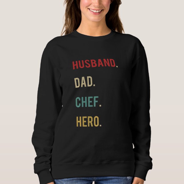 Camiseta Marido Pai Chef Herói Dia Merch (Frente)