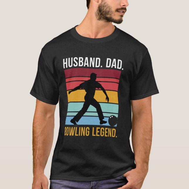 Camiseta Marido. Pai. Lenda do Boliche. (Frente)
