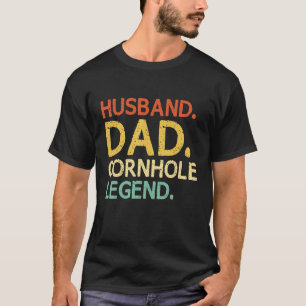 Camiseta Marido Pai Lenda do Cornhole Saco de Feijão Placa