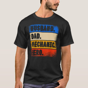 Camiseta Marido Pai Mecânico Herói Dia dos Pais Mecânico