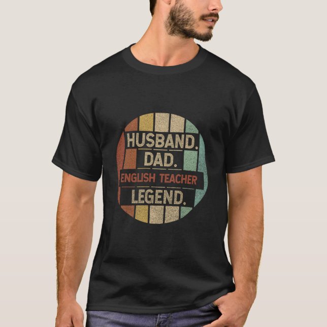 Camiseta Marido Pai Professor de Inglês Lenda (Frente)