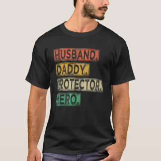 Camiseta Marido Pai Protetor Hero Engraçado Dia do Pai Fa
