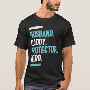 Camiseta Marido. Pai. Protetor. Herói DIA DE OS PAIS