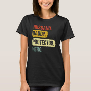 Camiseta Marido Pai protetor Herói Dia dos Pais Mulheres