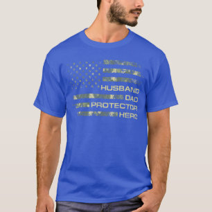 Camiseta Marido Pai Protetor Herói Para Camuflagem de Natal