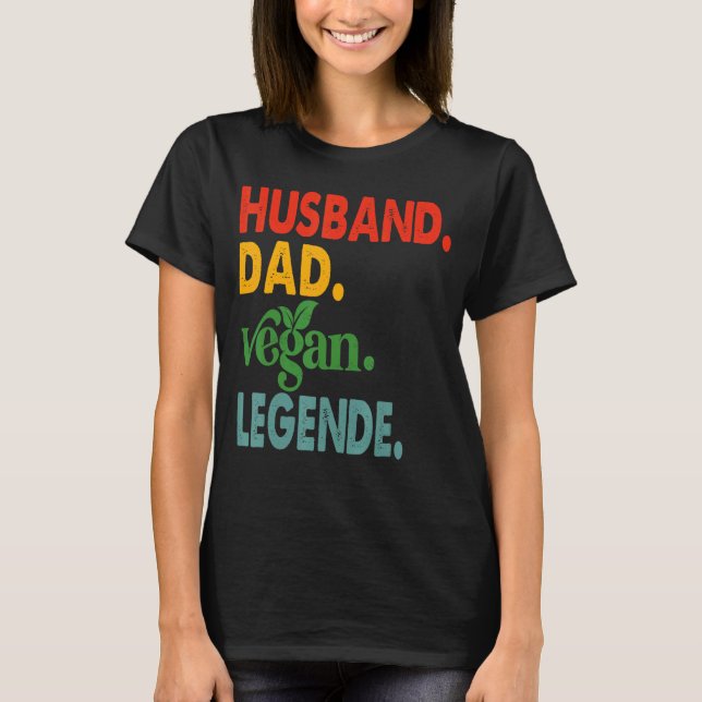 Camiseta Marido Pai Vegan Legend Veganismo Pai Vegetal F (Frente)