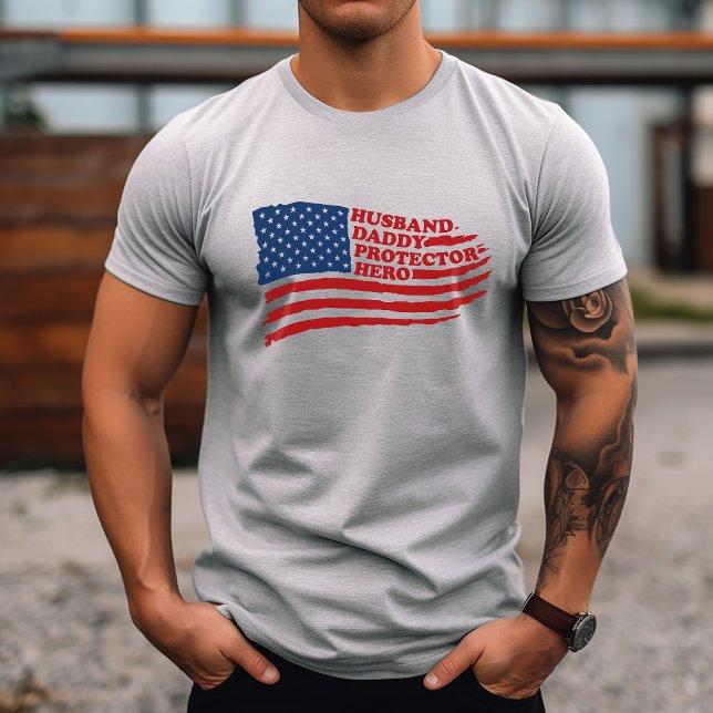 Camiseta Marido Papai Protetor Herói (Husband Daddy Protector Hero Shirt)
