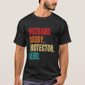 Camiseta Marido Papai Protetor Herói Dia dos Pais Marido