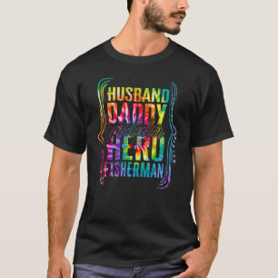 Camiseta Marido Papai Protetor Herói Pescador Tie Dye Gol