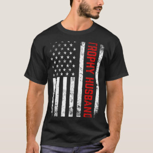 Camiseta Marido Patriota Troféu Bandeira Americana Arte