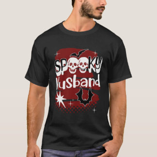 Camiseta Marido Spooky Halloween Bats and Skulls