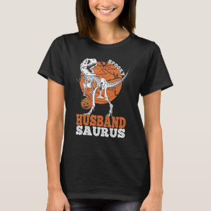 Camiseta Marido Spooky Saurus Dinosaur Skeleton rex Pumpki