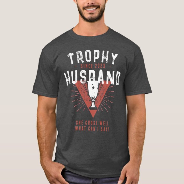 Camiseta Marido Troféu Engraçado Desde Presente de Ano Pers (Frente)
