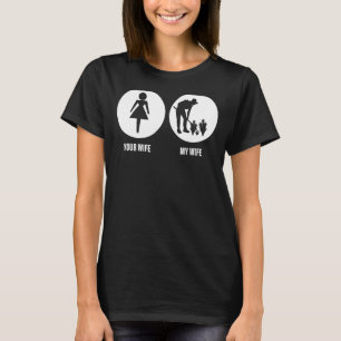 Camiseta Maridos Sua Esposa Minha Esposa Frango Fazendeiro