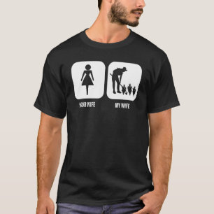 Camiseta Maridos Sua Esposa Minha Esposa Galinha Fazendeiro
