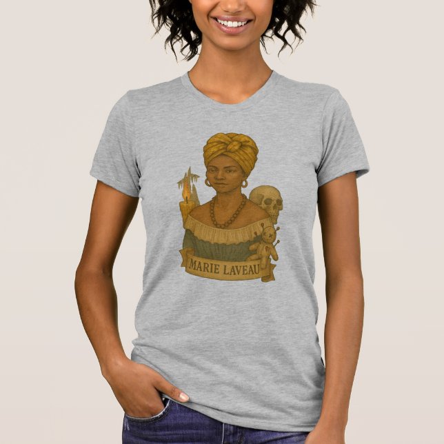 Camiseta Marie Laveau New Irleans Voodoo Queen (Frente)