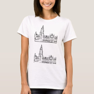Camiseta Marienplatz, Munique Arte minimalista, marcas de