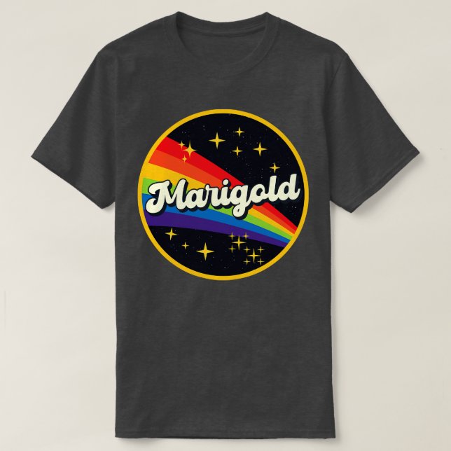 Camiseta Marigold Rainbow No Space Vintage Style (Frente do Design)