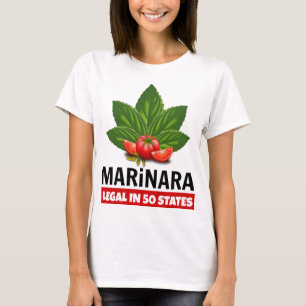 Camiseta Marinara Legal em 50 Estados Basil e Tomates