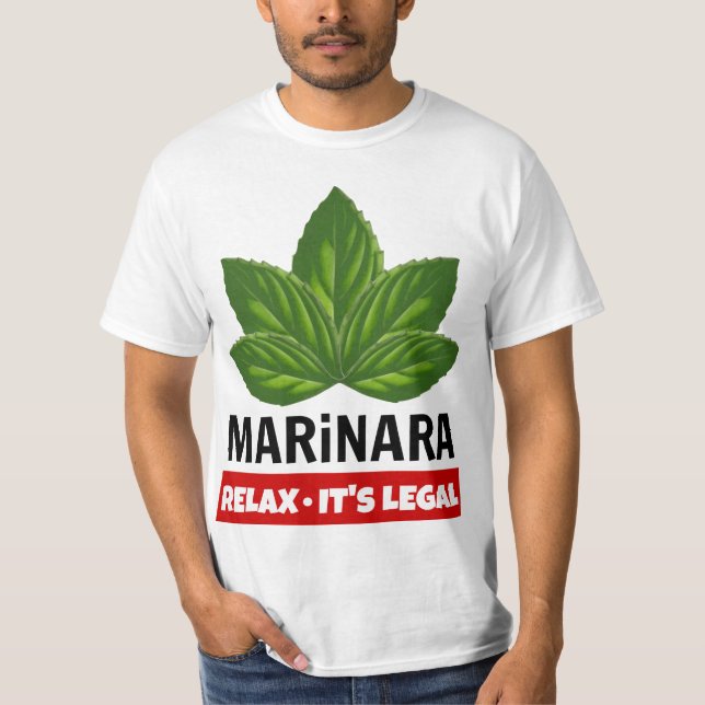 Camiseta Marinara relaxa-o é humor legal da comida das (Frente)