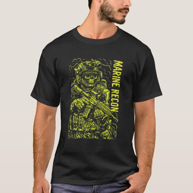 Camiseta Marine Recon Tactical Horror Illustration (Frente)