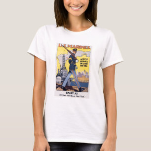 Camiseta Marines dos EUA Poster da Primeira Guerra Mundial