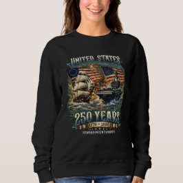 Camiseta Marinha dos EUA 250 Anos 1776-2026 Eagle Navio Por