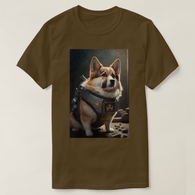 Camiseta Marinha Espacial Corgi (Frente do Design)